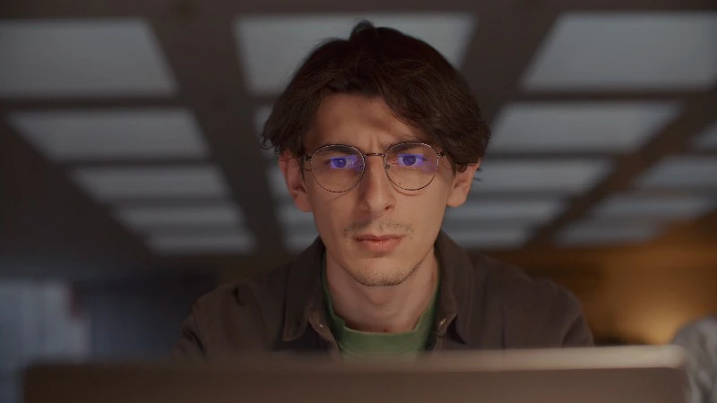 Worker, Computer, Screen Light, Office by Yuki Film – Stock Footage ...