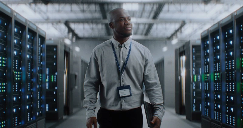 Man, Data Center, Computer Engineer, Tech by Frame Stock Footage ...