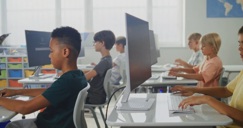 School, Classroom, Monitors, Tables by Frame Stock Footage – Stock ...