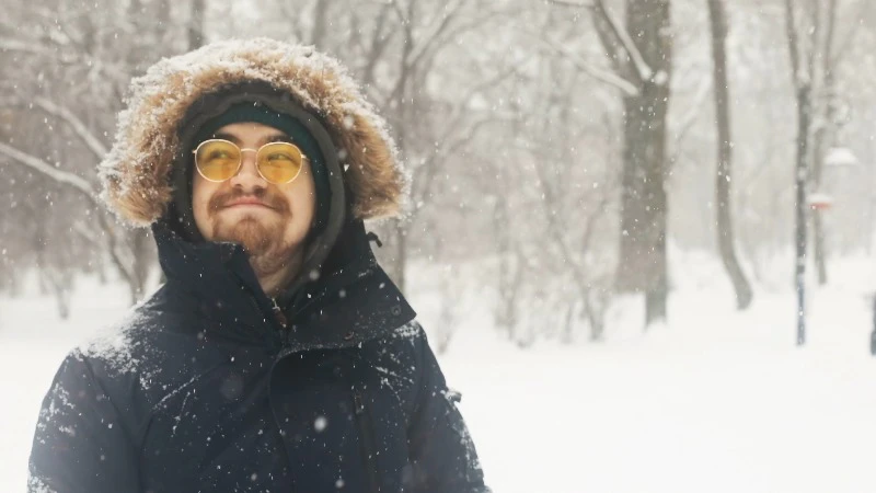 Glasses, Trees, Snow, Jacket by Oleh Ibrahimov – Stock Footage | Artlist
