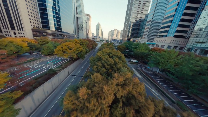 Highway Traffic, Autumn Trees, City, Fpv by Unity (유니티) – Stock Footage ...