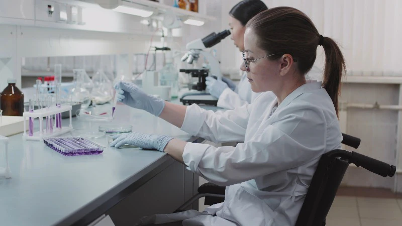 Disability, Chemists, Wheelchair, Lab by Pressmaster – Stock Footage ...