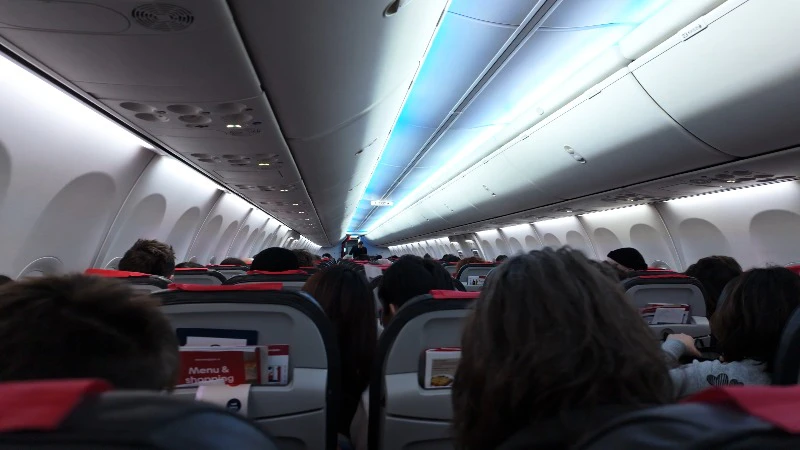 Airplane, Air Travel, Flying, Passengers by Escape Routine – Stock ...
