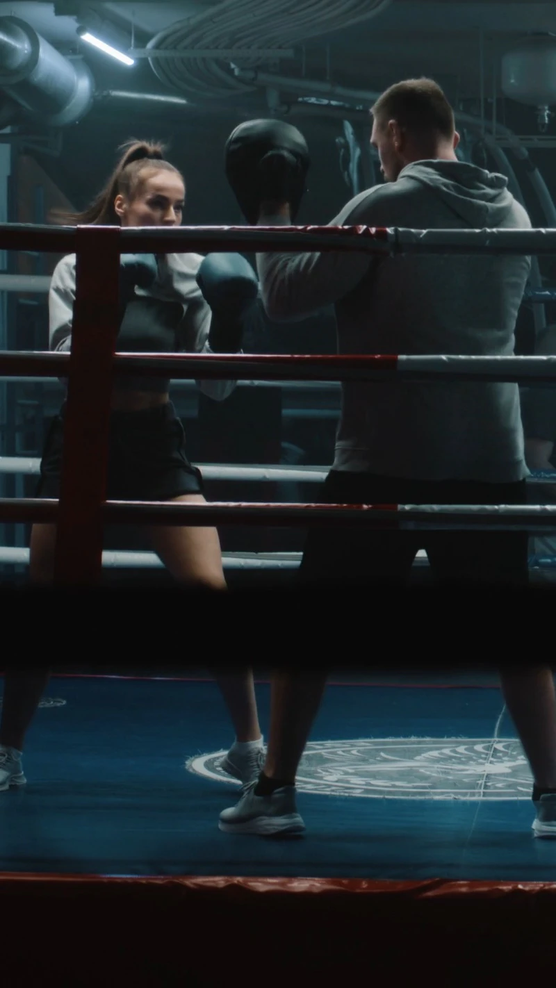 Vertical, Boxing Ring, Training, Coach by Frame Stock Footage – Stock ...