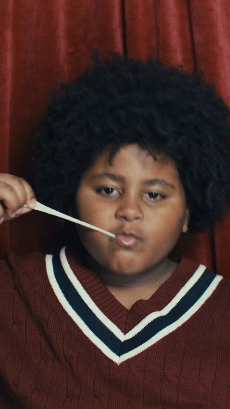Chewing Gum, Boy, Looking At Camera, Portrait by Maya Baran – Stock ...